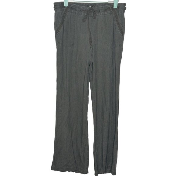 Altard State Linen Blend Flowy Drawstring Pants Womens M Gray Crochet Boho Comfy - Picture 1 of 11